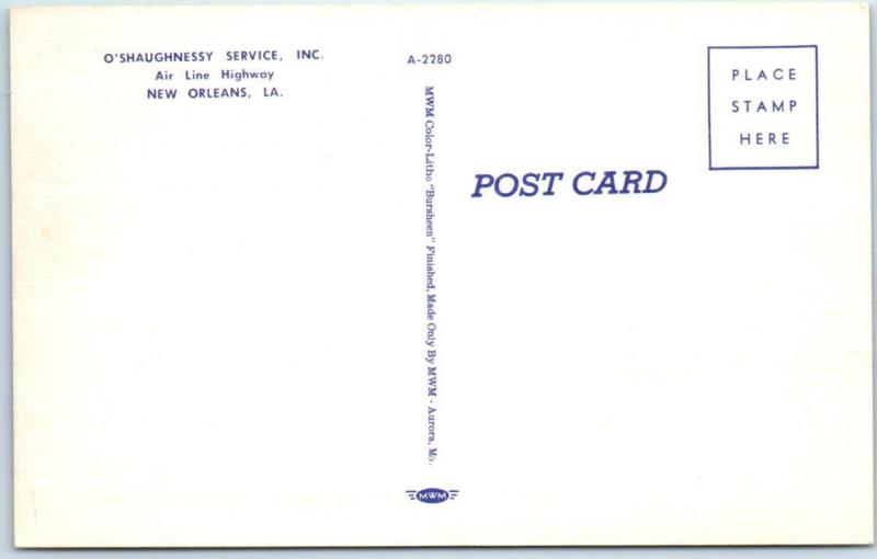 NEW ORLEANS, LA   O'Shaughessy Texaco Station  BOWLING ALLEYS Roadside Postcard