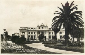 Argentina Santa Fe police headquarters and San Martin square photo postcard 1931