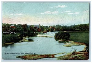 1907 Scenic View Mill Dam Ravine Park River Manitowoc Wisconsin Vintage Postcard