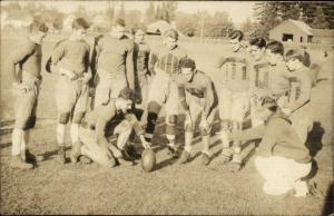 Tilton NH Football Team Kicker & Place Holder Posing Real Photo Postcard