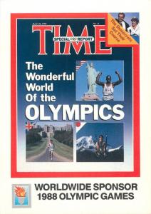 TIME Magasine 1984 Cover Postcard Worldwide Sponsor 1988 Olympic Games