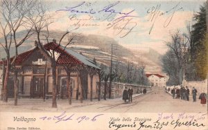 Valdagno Italy Train Station and Street Scene Vintage Postcard AA69678