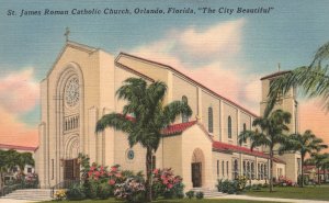 Vintage Postcard St. James Roman Catholic Church City Beautiful Orlando Florida