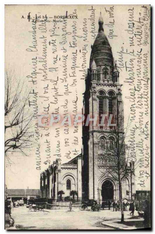 Postcard Old Bordeaux Eglise Ste Marie