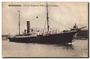 Old Postcard Boat Co. Manouba mixed Navigation Co. Touache