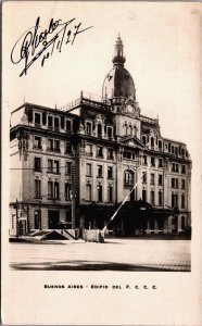 Argentina Buenos Aires Edificio Del F.C.C. Vintage RPPC C044