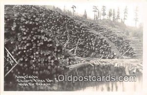 Real Photo - Log Decks, Edward Hines Lbr Co West Fir, OR, USA Unused 