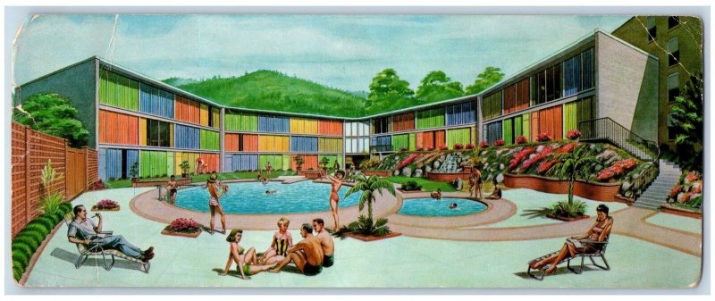 Hot Springs Arkansas Postcard Oversized The Lanai Suites Hotel & Bathhouse 1978