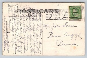 1909  US Navy Battleship  Nebraska    Postcard