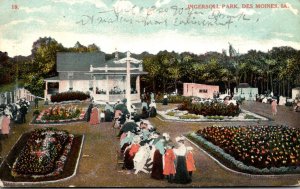 Iowa Des Moines Scene In Ingersoll Park 1909