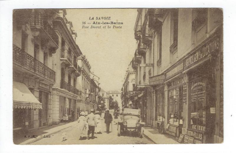 Est 1920s France Photo Postcard - La Savoie - Early Automobile, Street  (OO1)