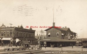 Depot, Illinois, Aurora, RPPC, Chicago Burlington & Quincy Railroad Station,1910