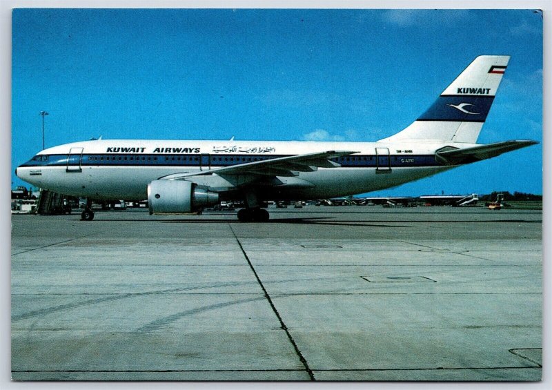 Airplane Postcard Kuwait Airways Airlines Airbus A-310-222 9K-AHB CI1