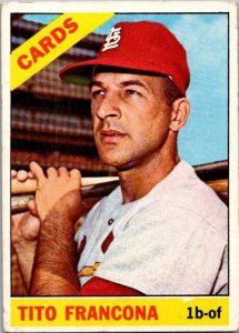 1966 Topps Baseball Card Tito Franconia St Louis Cardinals sk1992