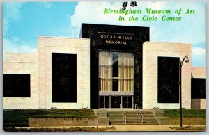 Vtg Birmingham AL Museum of Art Civic Center Oscar Wells Memorial Postcard