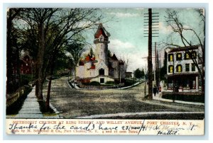 1906 Methodist Church King Street Wallet Avenue Portchester New York NY Postcard 