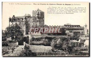 Old Postcard The Dordogne Picturesque view of Entree Feodal Chateau Beynac in...
