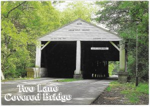 US Unused. Two Lane Covered Bridge, Nashville, Indiana.  Nice.