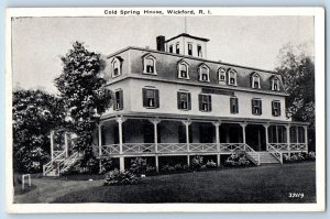 Wickford Rhode Island Postcard Cold Spring House Building 1920 Vintage Unposted