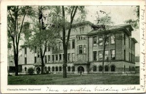 Vtg 1907 Champlin Lewis School Englewood Chicago Illinois IL Antique Postcard