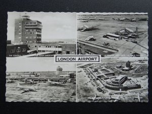 London AIRPORT 4 Image Multiview c1960s RP Postcard by Lansdowne
