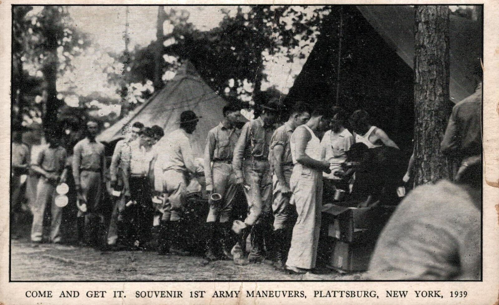 US Army Chow Time After 1st Maneuvers Plattsburg New York Postcard ...