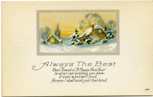 Always the Best - Happy New Year Greetings - Winter Scene - DB