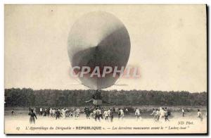 Old Postcard Aviation Zeppelin airship apparatus Republic The latest maneuver...