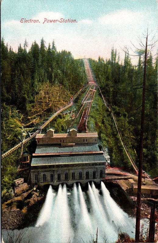 Vtg Tacoma WA Electron Power Station Seattle Electric Company 1910s Postcard