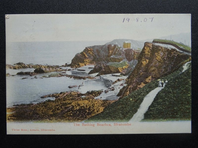 Devon ILFRACOMBE The Bathing Beaches c1907 by Twiss Bros of Ilfracombe