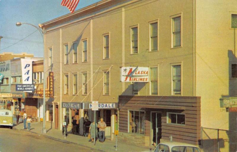 Fairbanks Alaska Nordale Hotel Street View Vintage Postcard K103933