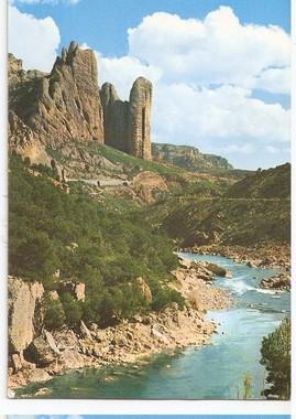Postal 048069 : Alto Aragon - Huesca. Mallos de Rigios sobre el rio Gallego e...