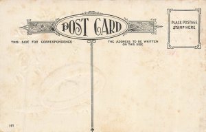 Vintage New Year Postcard with Bell & Mistletoe Holiday Greeting