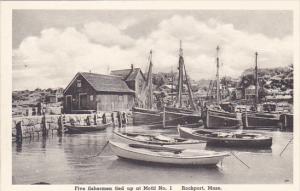 Five Fishermen Tied Up At Motif No 1 Rockport Massachusetts Albertype