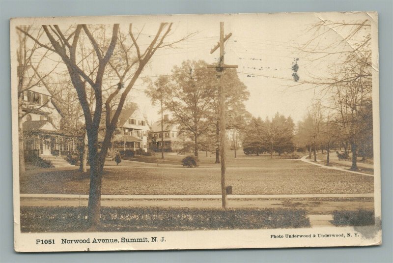 SUMMIT NJ NORWOOD AVENUE ANTIQUE REAL PHOTO POSTCARD RPPC