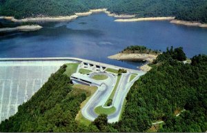 North Carolina Fontana Dam Aerial View Of Observation Building & Parking Area