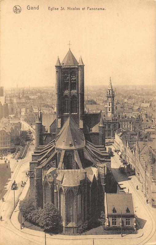 BR93246 gand eglise st nicolas et panorama belgium