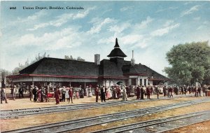 H69/ Boulder Colorado Postcard c1910 Union Railroad Depot Station  181