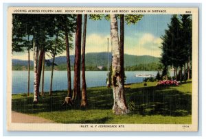 Inlet NY, Fourth Lake Rocky Point Inn Eagle Bay And Rocky Mountains Postcard