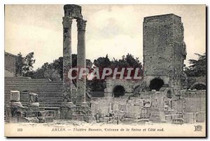 Postcard Ancient Roman Theater Arles Colonnen of Seene and South coast