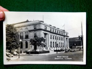 Vintage RPPC Post Office Danville, Illinois Real Photo Postcard P24 