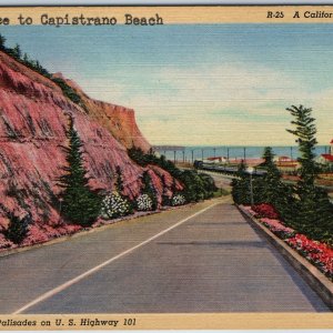 1937 Orange County, CA Entrance Capistrano Beach Club Highway Railway Teich A218