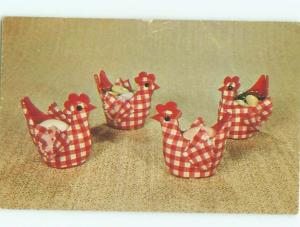 Pre-1980 This Is A Postcard CHICKS LITTLE HOLDERS BY NATIONAL HANDCRAFT AC7243