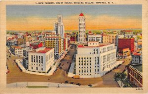 Buffalo New YOrk 1940 Postcard New Federal Court House Niagara Square