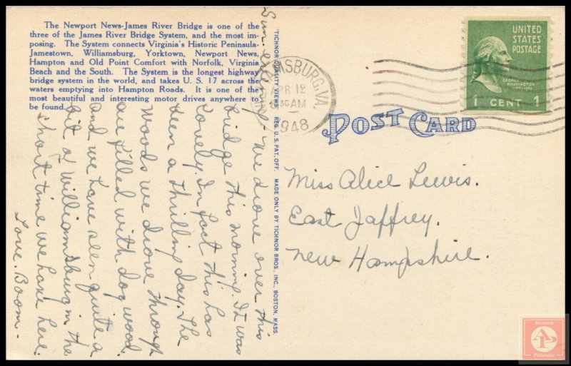 NewPort News - James River Bridge, of the James River Bridge Sys, VA