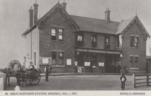 Great Northern Train Railway Station Enfield Victorian View Rare Photo Postcard