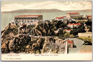 Gibraltar Buena Vista From The South Buildings on top of Cliffs Postcard