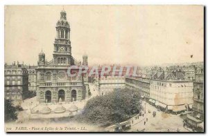 Old Postcard Paris Square and Church of the Trinity