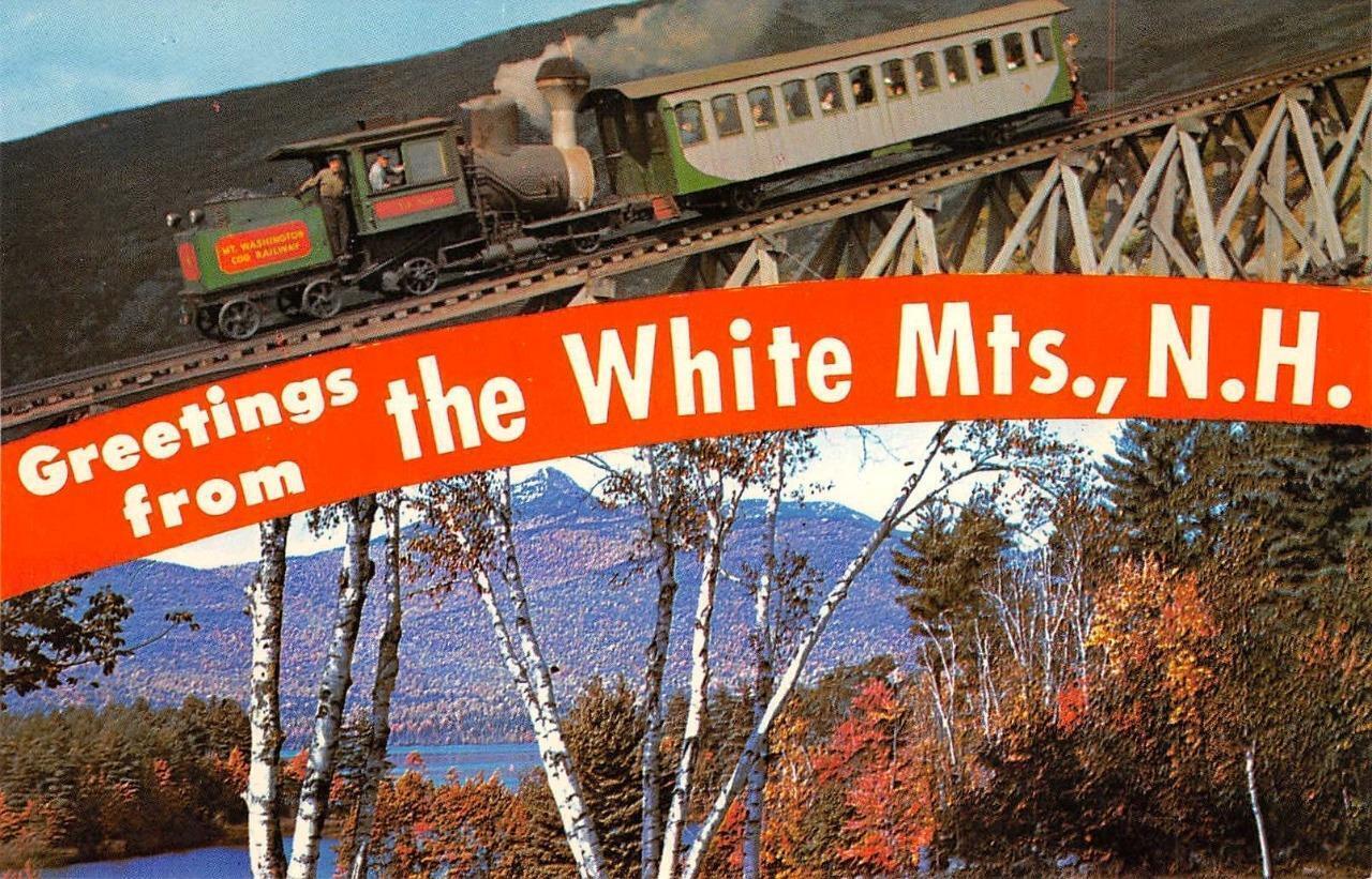 Jacob's Ladder Mt. Washington Cog Railway, NH Train c1950s Vintage