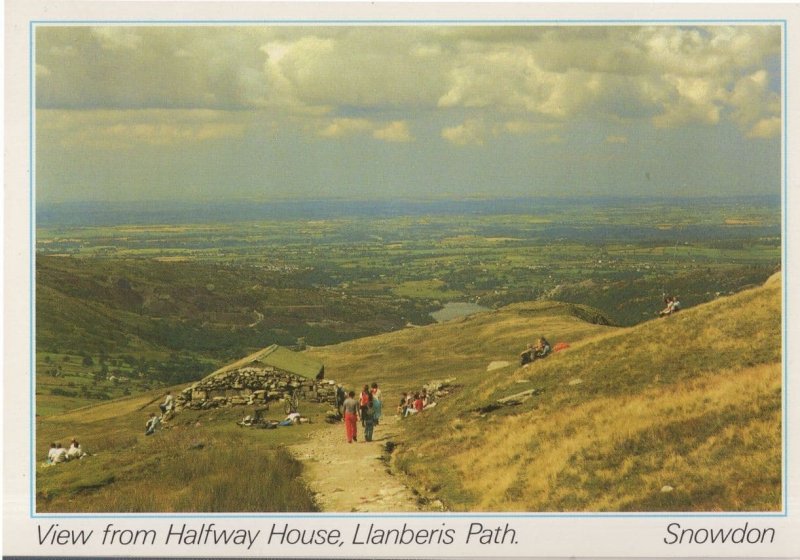 Rambling at Halfway House Llanberis Path Rare Welsh Postcard